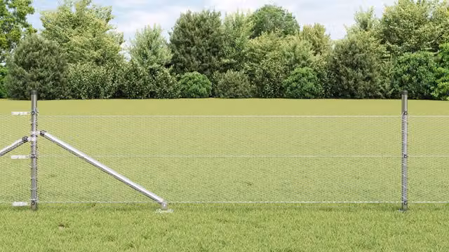 Berkfield Home Hexagon Fence in Silver Galvanised Steel, W: 0.4 m, L: 50 m