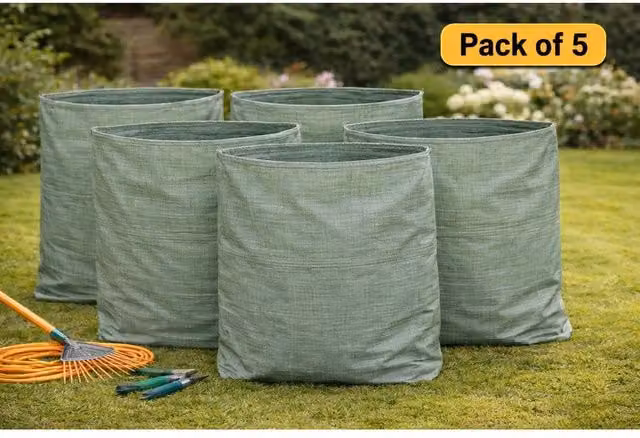 FLAVORA 5 Pack 1 Ton FIBC Bulk Jumbo Bags in Green, W/D/H: 160 x 100 x 148 cm