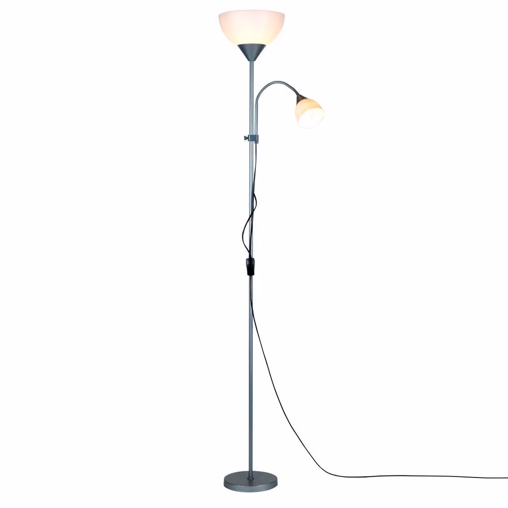 Lighting Collection Silver Mother & Child Adjustable Height Floor Lamp – 2