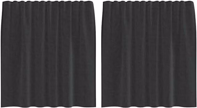 Berkfield Home Black Transparent Voile Fabric Curtains with Rod Pockets, 2 Pack