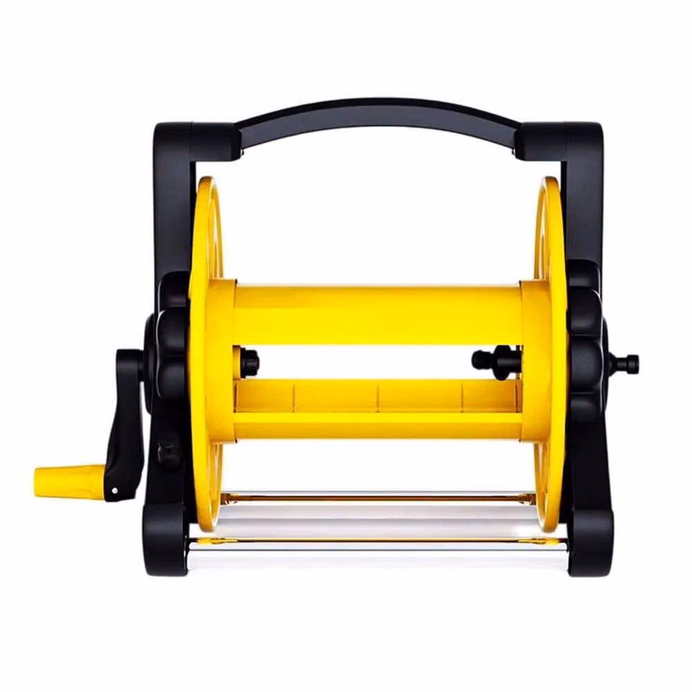 SPETLEK Freestanding Garden Watering Hose Reel Holder in Yellow – 4