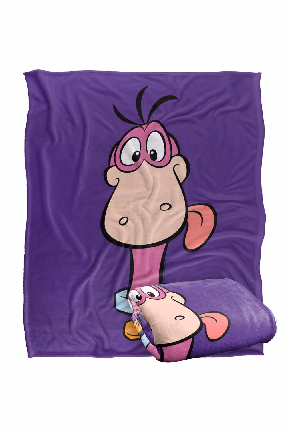 Warner Bros. Flintstones Dino Headshot Super Soft Fluffy Polyester Throw Blanket, Large, Multicolour and Purple – 2