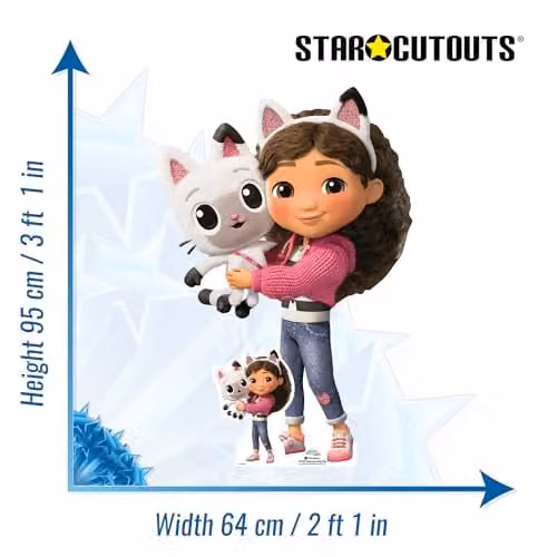 Star Cutouts SC4767 Gabby and Pandy Paws from Gabby’s Dollhouse Lifesize Cardboard Party Decoration, Multicolour, Height: 95 cm – 3