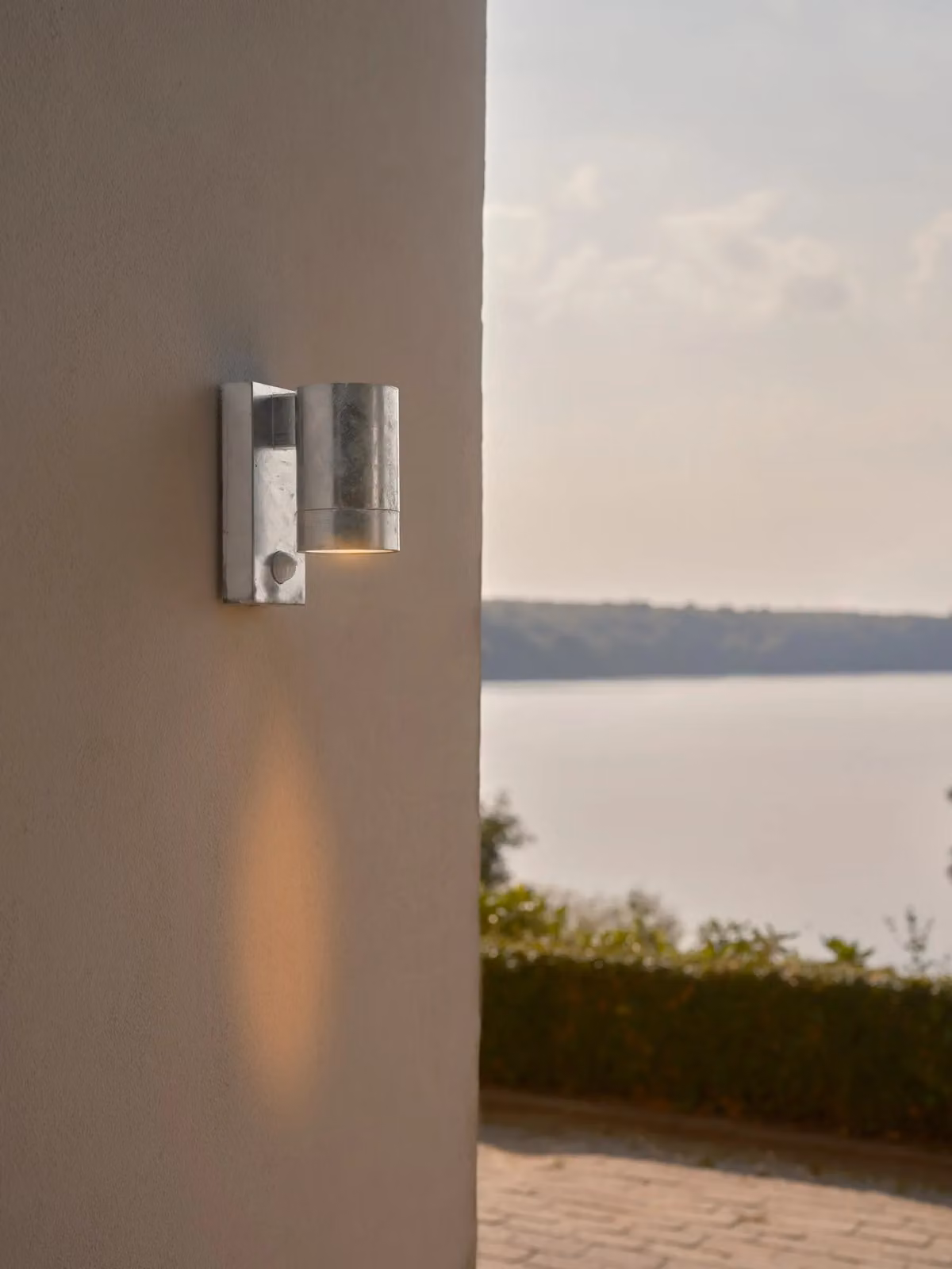 Nordlux Tin Silver Galvanised Steel Outdoor Wall Light with Motion Sensor, GU10, IP54 – 3