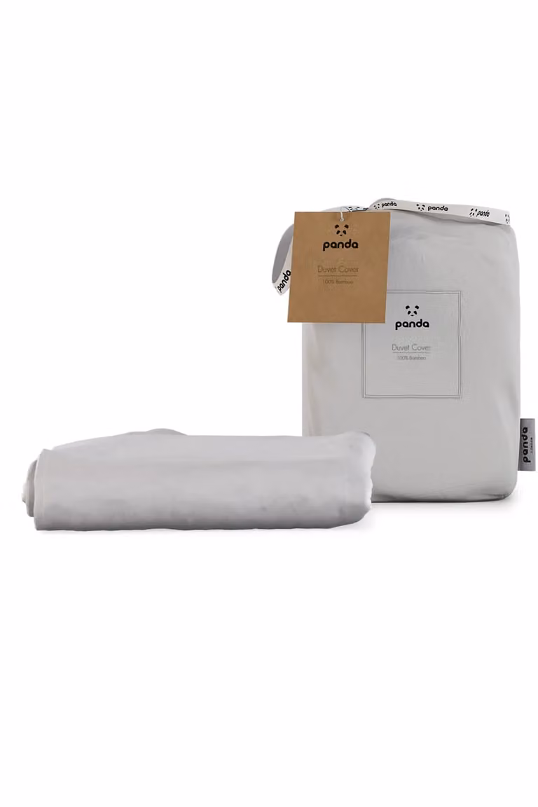 Panda London Organic Bamboo Duvet Cover, White, W/D/H: 135 x 200 x 135 cm