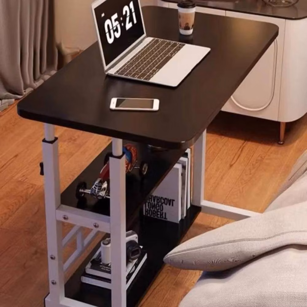 FORGEVIO Black Adjustable Folding Wheeled Laptop Study Desk with Castors – 2