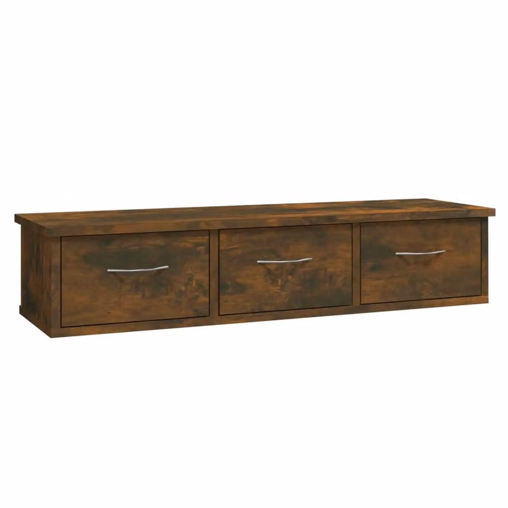 Berkfield Home Wall Mounted Smoked Oak Cabinet in Brown, W/D/H: 88 x 26 x 18.5 cm – 2