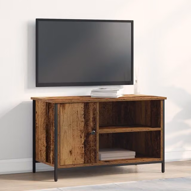 Berkfield Home Rustic TV Cabinet in Brown, W/D/H: 80 x 40 x 50 cm