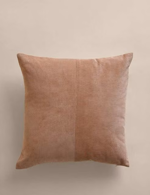M&S Brown Pure Cotton Washed Corduroy Square Cushion