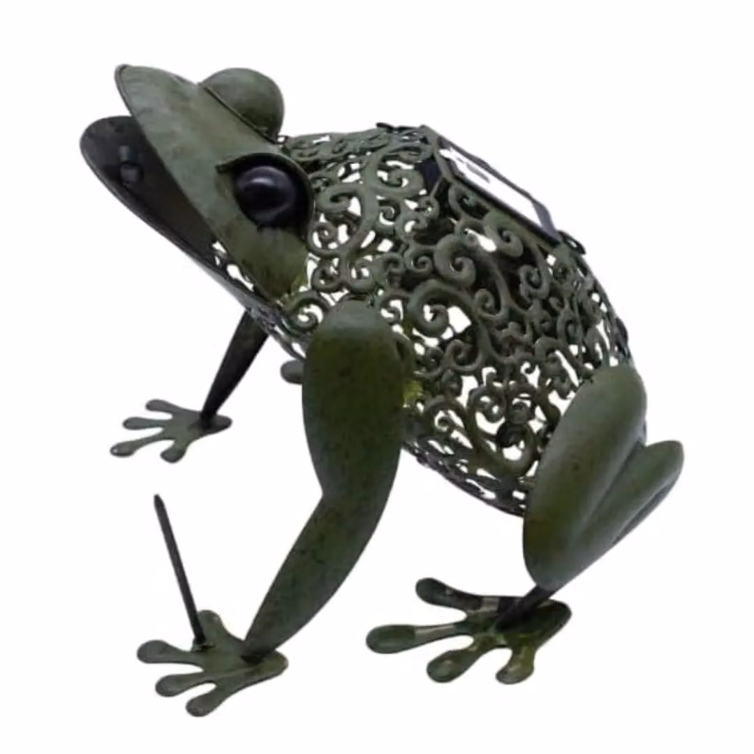 Marco Paul Solar Silhouette Frog Garden Ornament in Green – 2