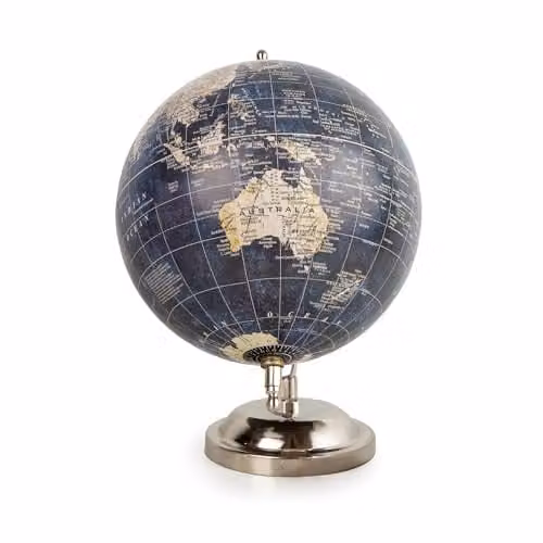 Madison & Mayfair Classic Blue Metal Tabletop World Globe
