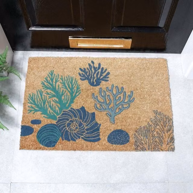 Artsy Mats Coral & Shells Doormat in Brown, W/D: 60 x 40 cm