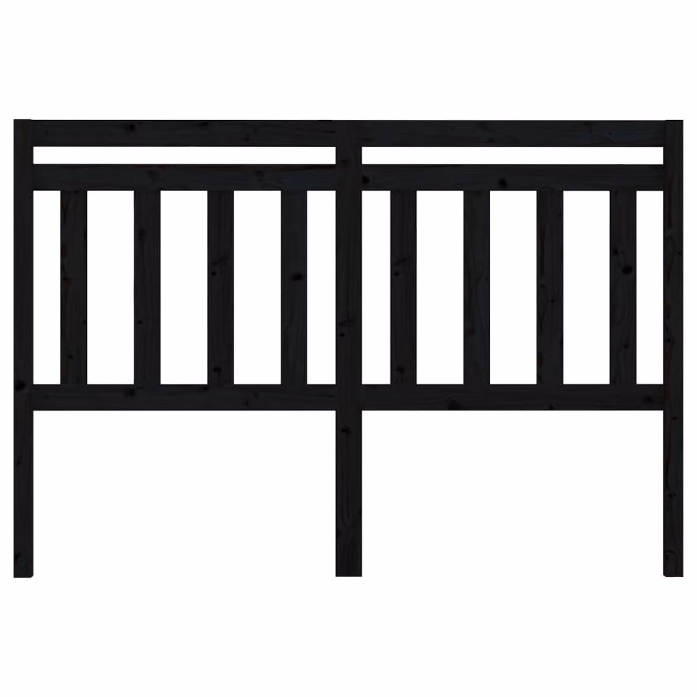 Berkfield Home Black Solid Pine Wood Bed Headboard, W: 166 cm, D: 4 cm, H: 100 cm – 3