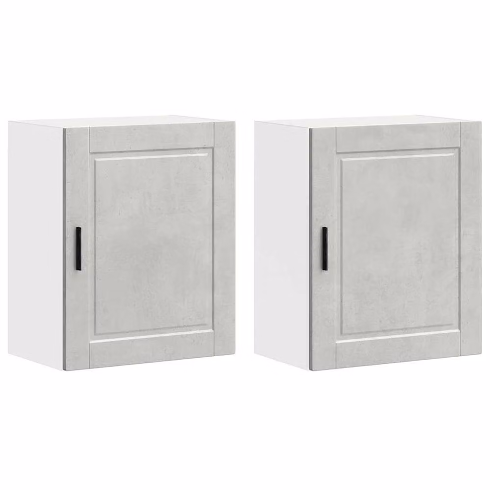Berkfield Home Porto Kitchen Wall Cabinets, 2 Piece Set, Concrete Grey