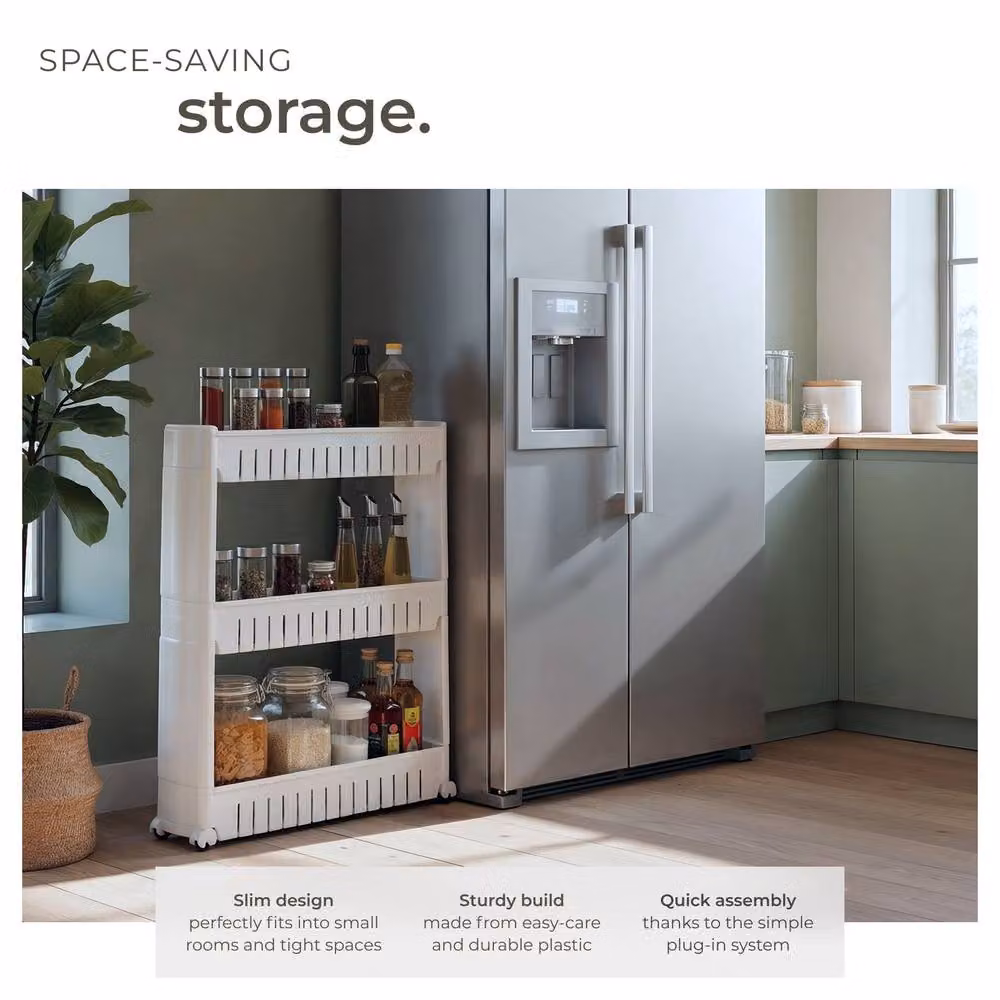 tectake Joe Corner Storage Shelf in White – 2