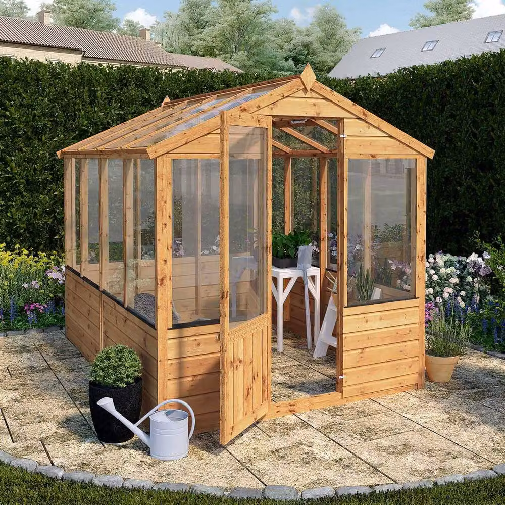 Mercia Traditional Greenhouse, Brown, W/D/H: 204.1 x 246 x 205.9 cm – 4