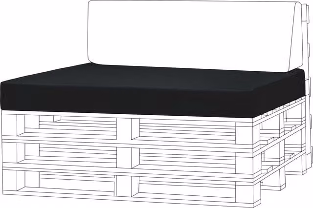 Gardenista Black Water Repellent Rectangular Outdoor Pallet Seat Pads
