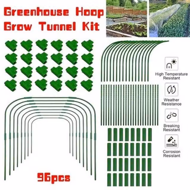 NESTLUNE 6-Piece Allotment Greenhouse Grow Tunnel Hoops in Green – 1