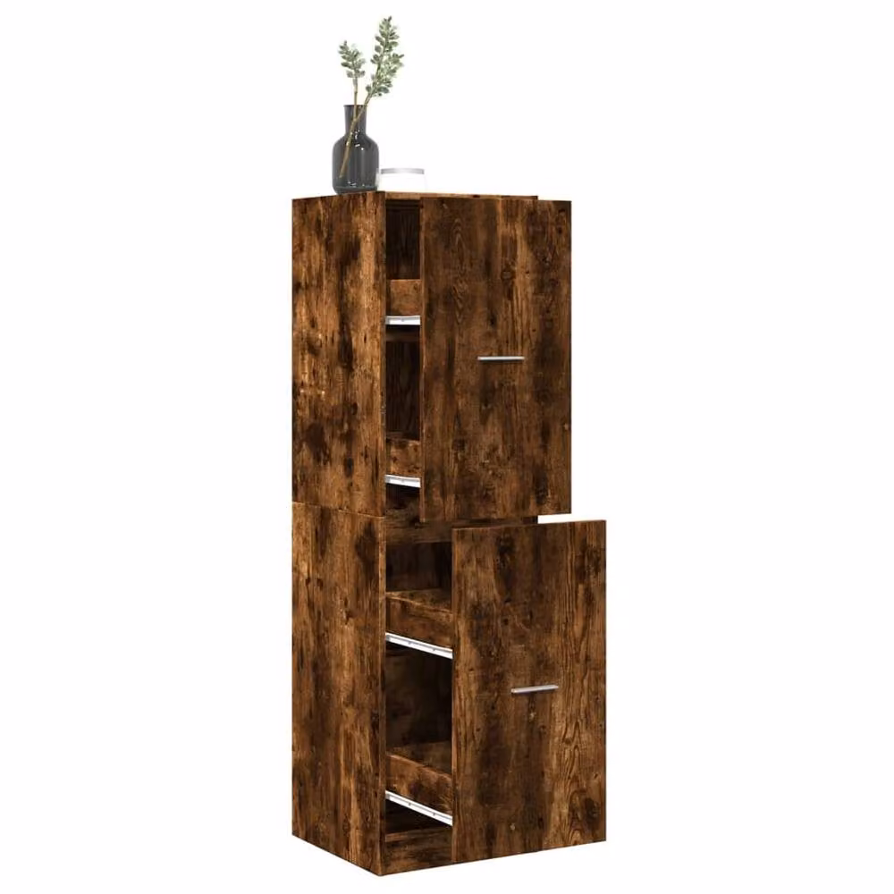 Berkfield Home Apothecary Cabinet in Smoked Oak Brown, W: 40 cm, D: 41 cm, H: 144.5 cm – 2
