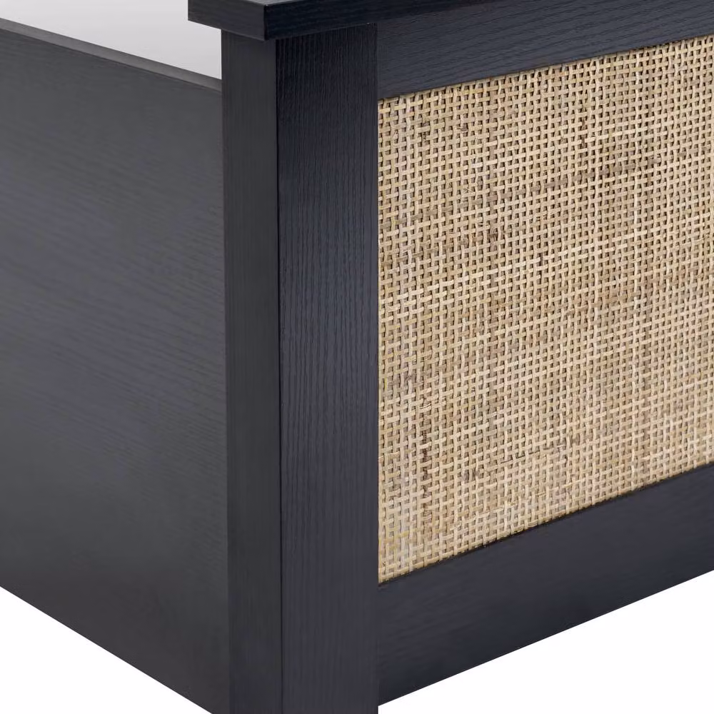 Cheshire Zinc Modern Upholstered Ottoman Bed in Black, Double (W/D/H: 140 x 200 cm) – 6