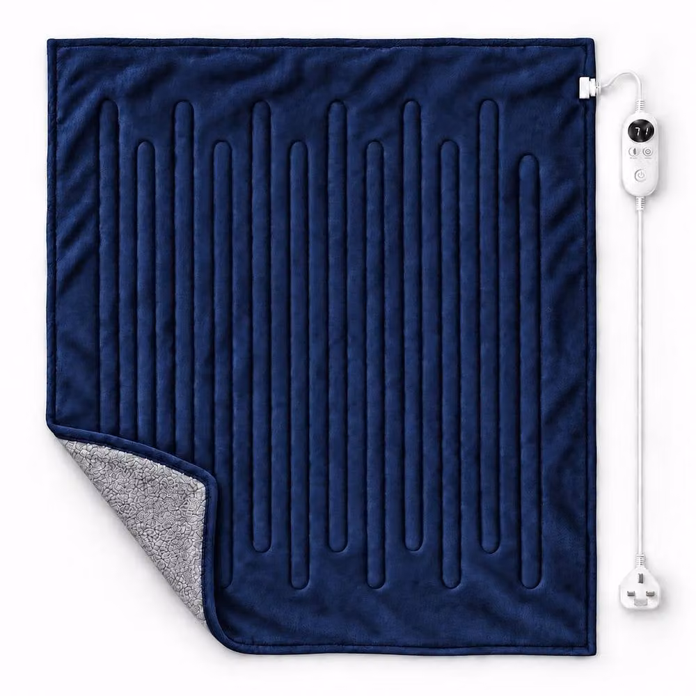 Marco Paul Luxury Navy Sherpa Fleece Electric Heated Throw, W: 150 cm x D: 180 cm – 2