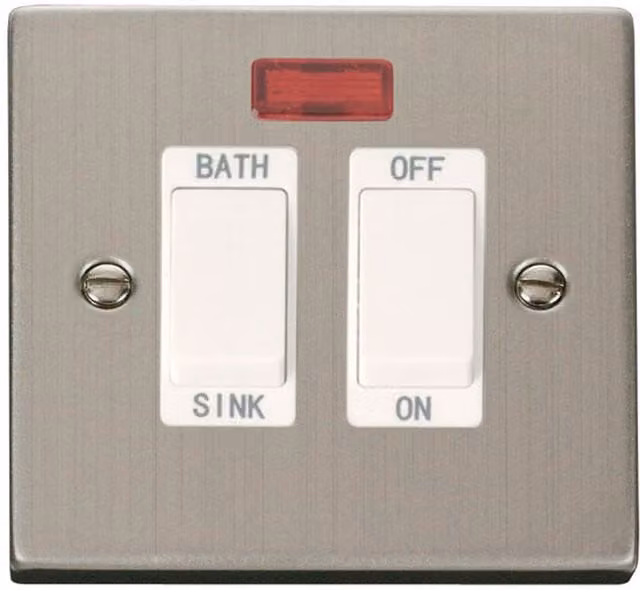 SE HOME Modern Stainless Steel Surface Mount Switch with White Plate