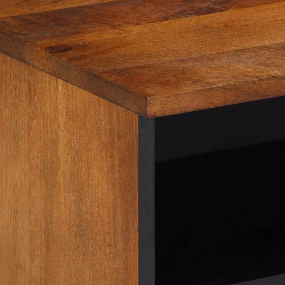 Berkfield Home Modern Mango Wood TV Cabinet in Brown, W/D/H: 100 x 33 x 46 cm – 4