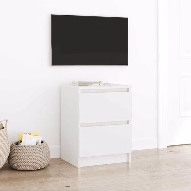 Berkfield Home White MDF TV Cabinet W: 40 cm, D: 35 cm, H: 54 cm