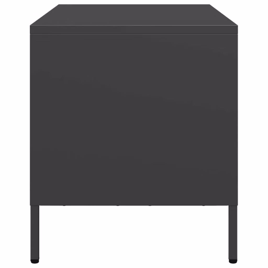 Berkfield Home Industrial TV Cabinet in Black Matt Cold-rolled Steel, W: 68 cm, D: 39 cm, H: 43.5 cm – 4