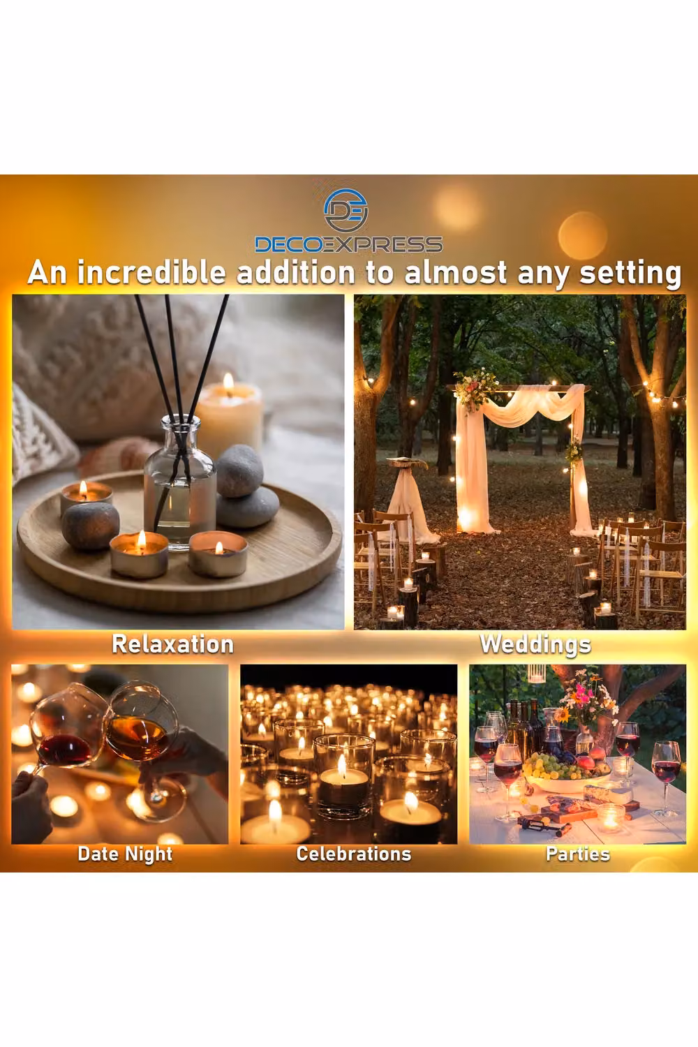 Deco Express Unscented White Tealight Candles, 100 Pack – 3