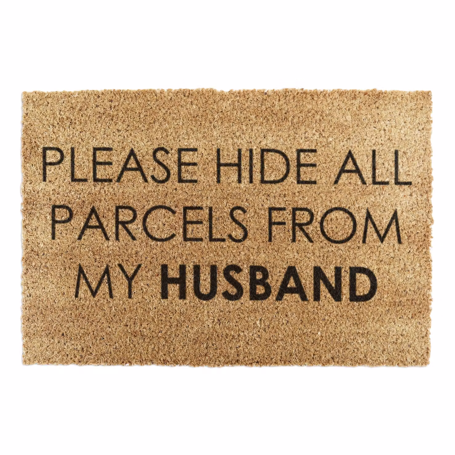 Artsy Mats Please Hide All Parcels From My Husband Grey Coir Doormat W/D: 90 x 60 cm – 2
