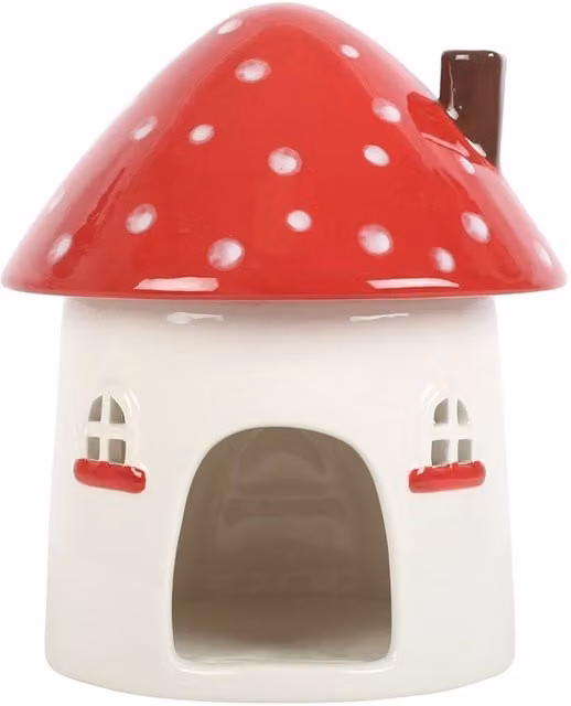 Something Different Mushroom Ceramic Oil Burner in Red