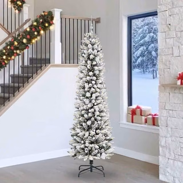Berkfield Home Artificial Christmas Tree with 300 LEDs in Green, White and Black, Height: 240 cm