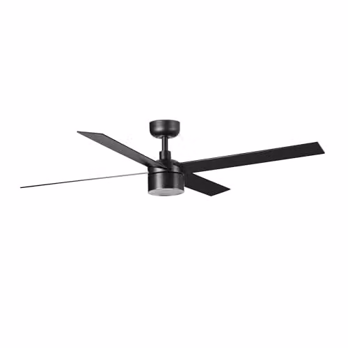 FARO BARCELONA RUDDER TEK 4 L Ceiling Fan in Black and Walnut with 4000K Light