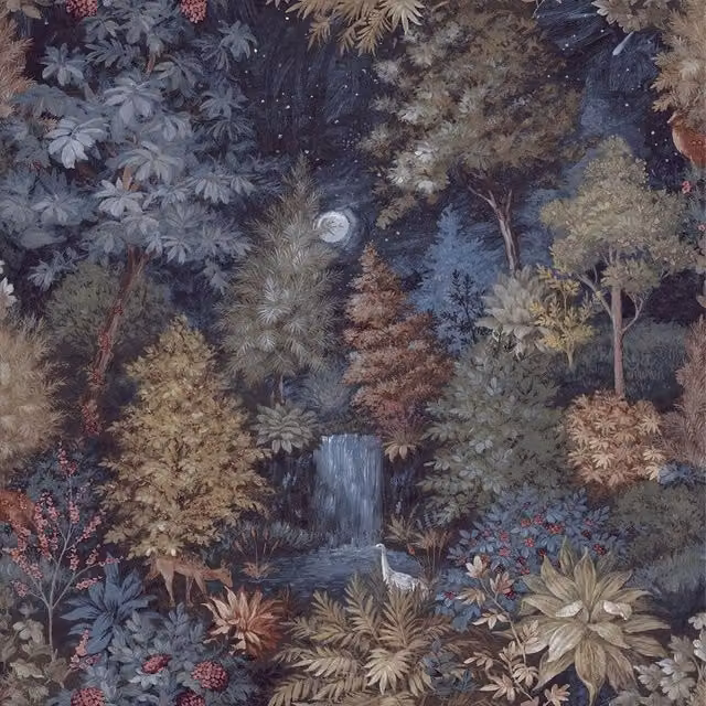 Holden Decor Midnight Woods Navy Blue Floral Nature Wallpaper Roll