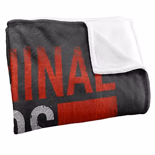 Trevco Criminal Minds Logo Silky Touch Super Soft Fleece Throw Blanket in White, W/D/H: 152 x 127 cm – 2