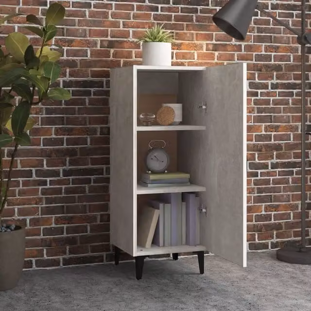 Berkfield Home Concrete Grey Sideboard in MDF, W/D/H: 34.5 x 34 x 90 cm – 1