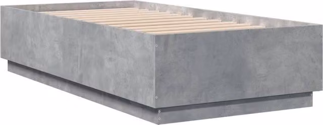 Berkfield Home Modern Bed Frame in Grey, W/D/H: 80 x 190 x 40 cm