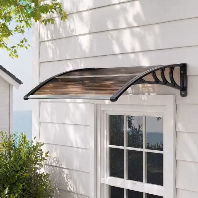 STILVORA Door Canopy with UV Cover in Brown