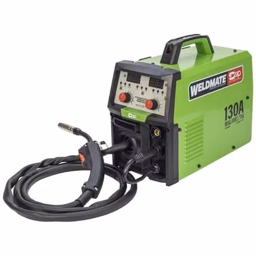 SIP Weldmate Autoplus 130A 3-in-1 MIG ARC TIG Synergic Inverter Welder, Green – 1