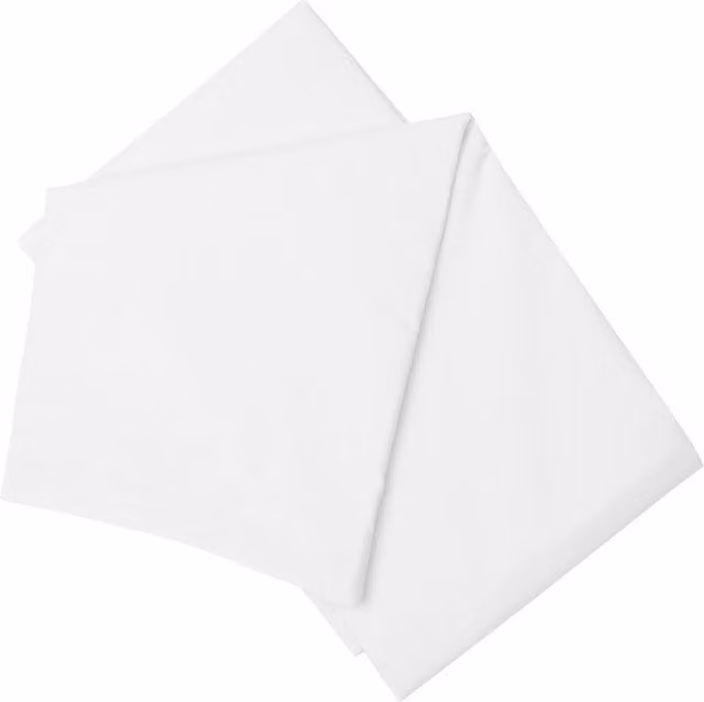 Belledorm Easy Care 200 Thread Count Cotton Polyester Percale Flat Sheet, White, W/D/H: 140 x 200 cm – 1
