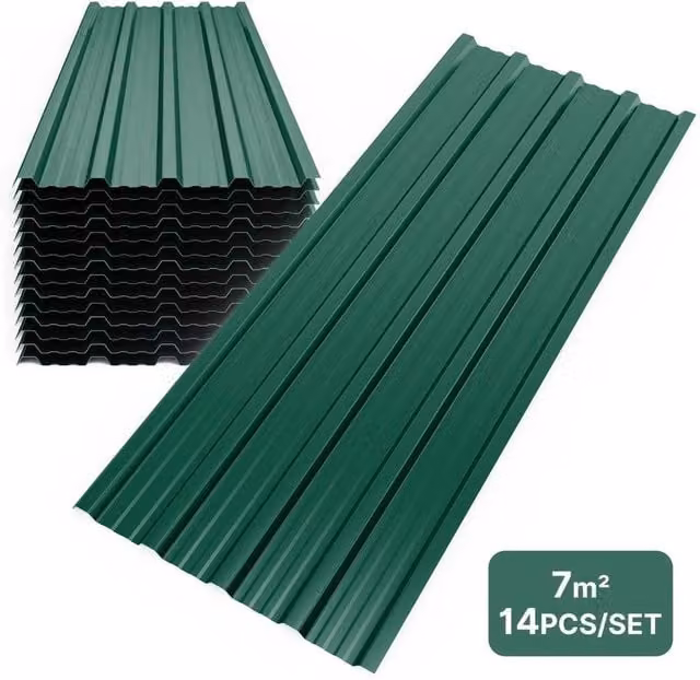PAWNORA Mondeer Corrugated Green Steel Metal Roof Sheets – 1