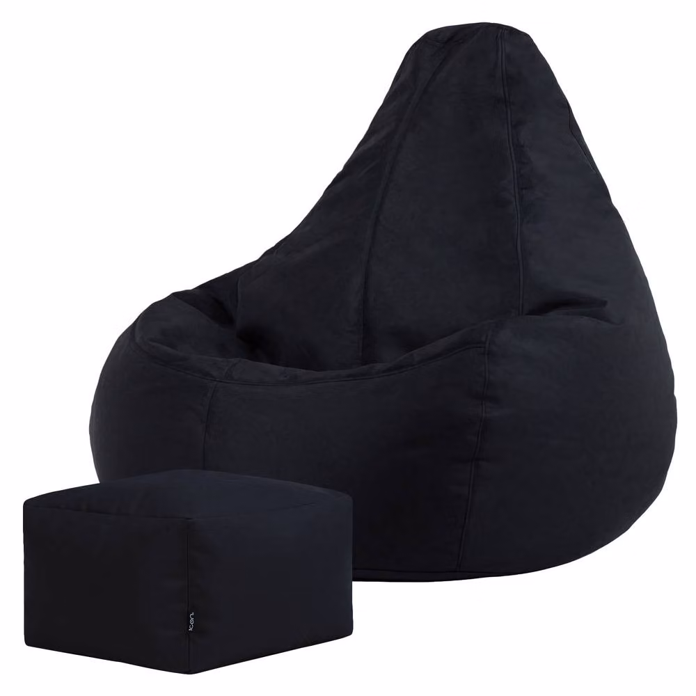 Bean Bag Bazaar icon Gaming Recliner Indoor and Outdoor Bean Bag with Footstool in Black – 3