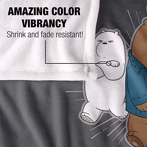 LOGOVISION We Bare Bears Super Soft Microfibre Fleece Throw Blanket, White, W/D/H: 152 x 127 cm – 3