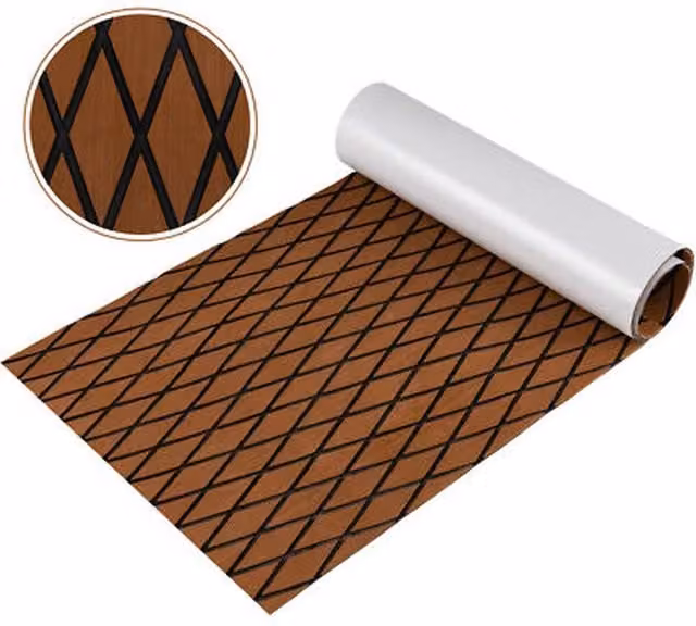 NESTLUNE Self-Adhesive EVA Foam Boat Decking Sheet, Brown – 1