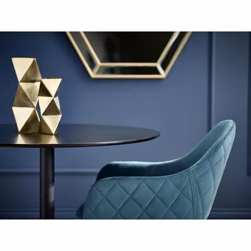 Julian Bowen Lima Set of 2 Teal Velvet Upholstered Dining Chairs – 3