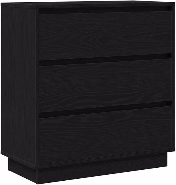 Berkfield Home Modern Bedside Cabinet in Black Oak with Integrated LED Lighting, W: 34.5 cm, D: 40 cm, H: 71 cm