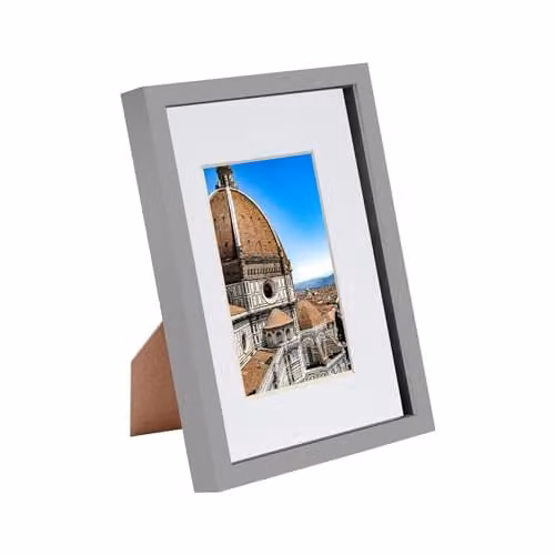 Nicola Spring Grey Rectangular 3D Shadow Box Frame with Black A5 Mount for A4 Display