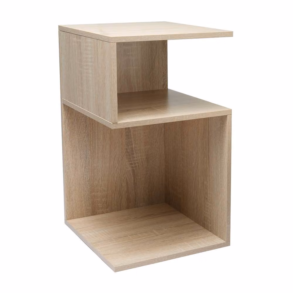 Coopers of Stortford 3 Tier Bedside Table with Shelves in Beige Oak Finish, W/D/H: 50 x 30 x 30 cm – 2