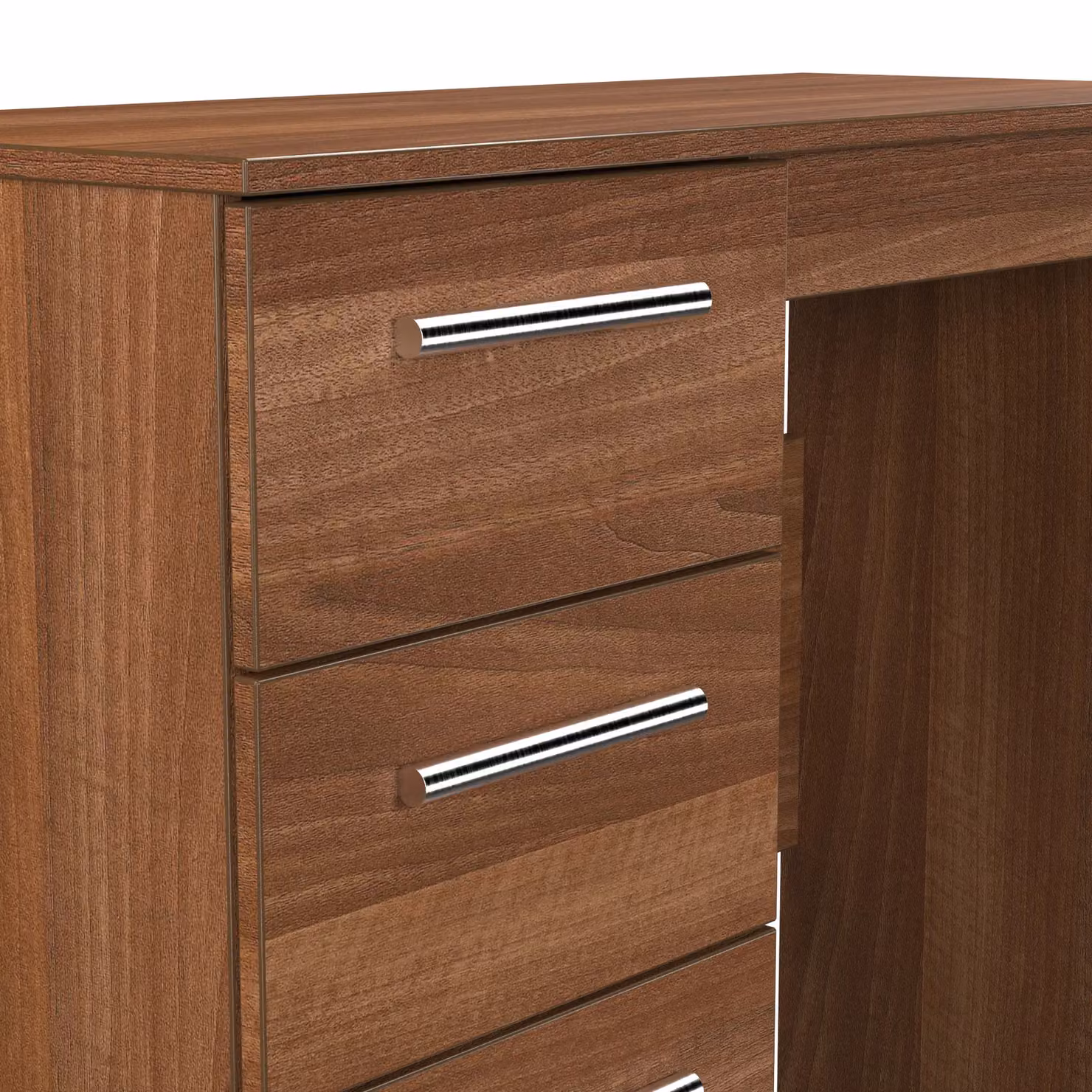 2 U Trent 3 Drawer Vanity in Walnut, Ready Assembled – 4